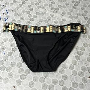 Be Creative Sz 14 Black Belted Swimsuit Bottoms Bikini